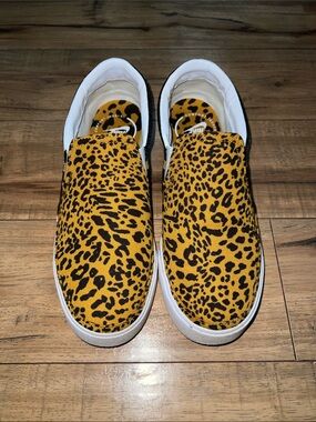 Nike Leopard Print Slip-On Sneakers in Tan and Black